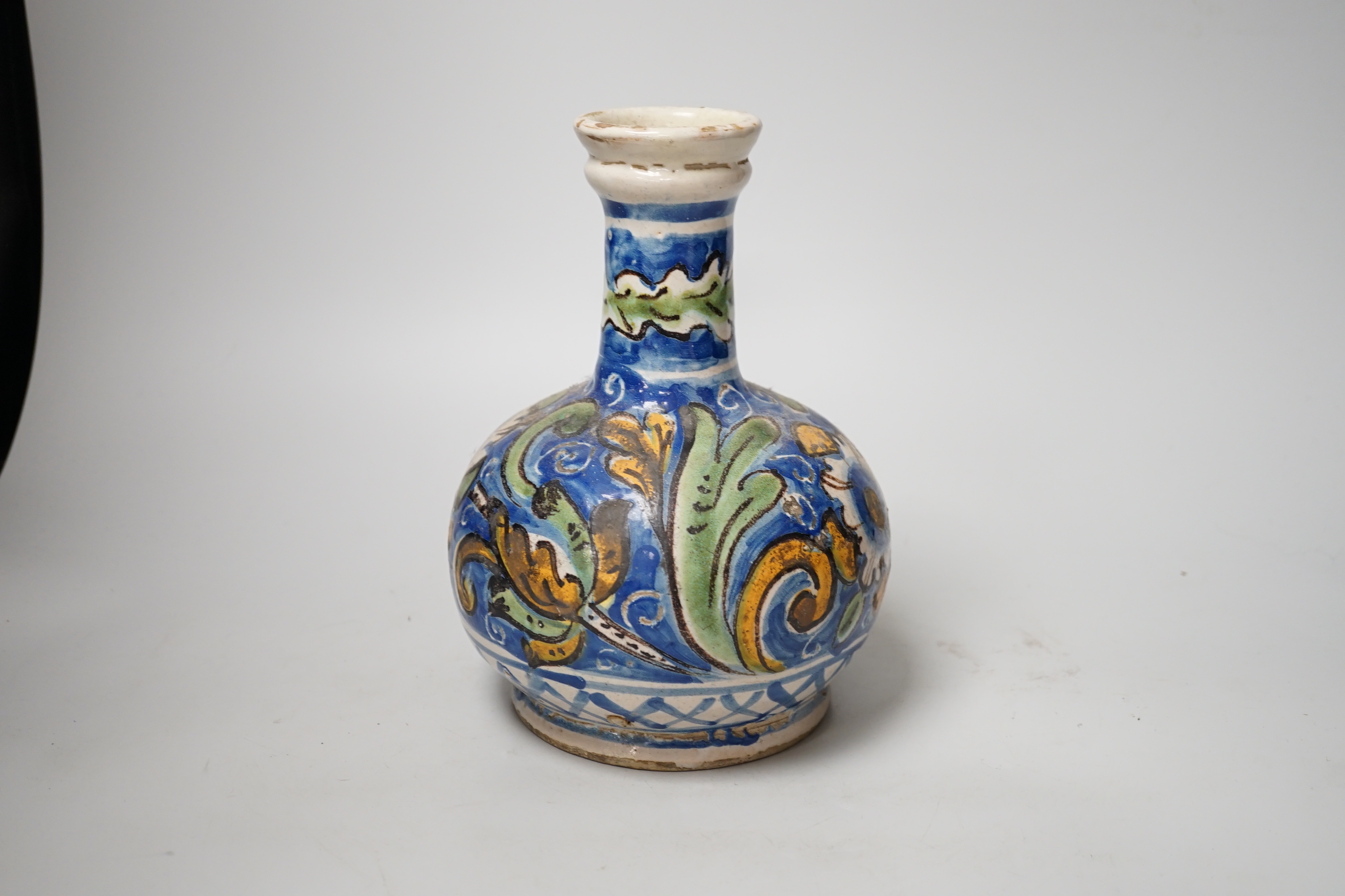 A Southern European vase, tin glazed, 22cm